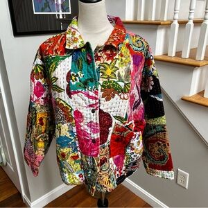 Dylan Medium Quilted Patchwork Jacket Boho Folklore New with Tags Cotton